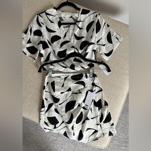 Astr Black and White Skirt Set